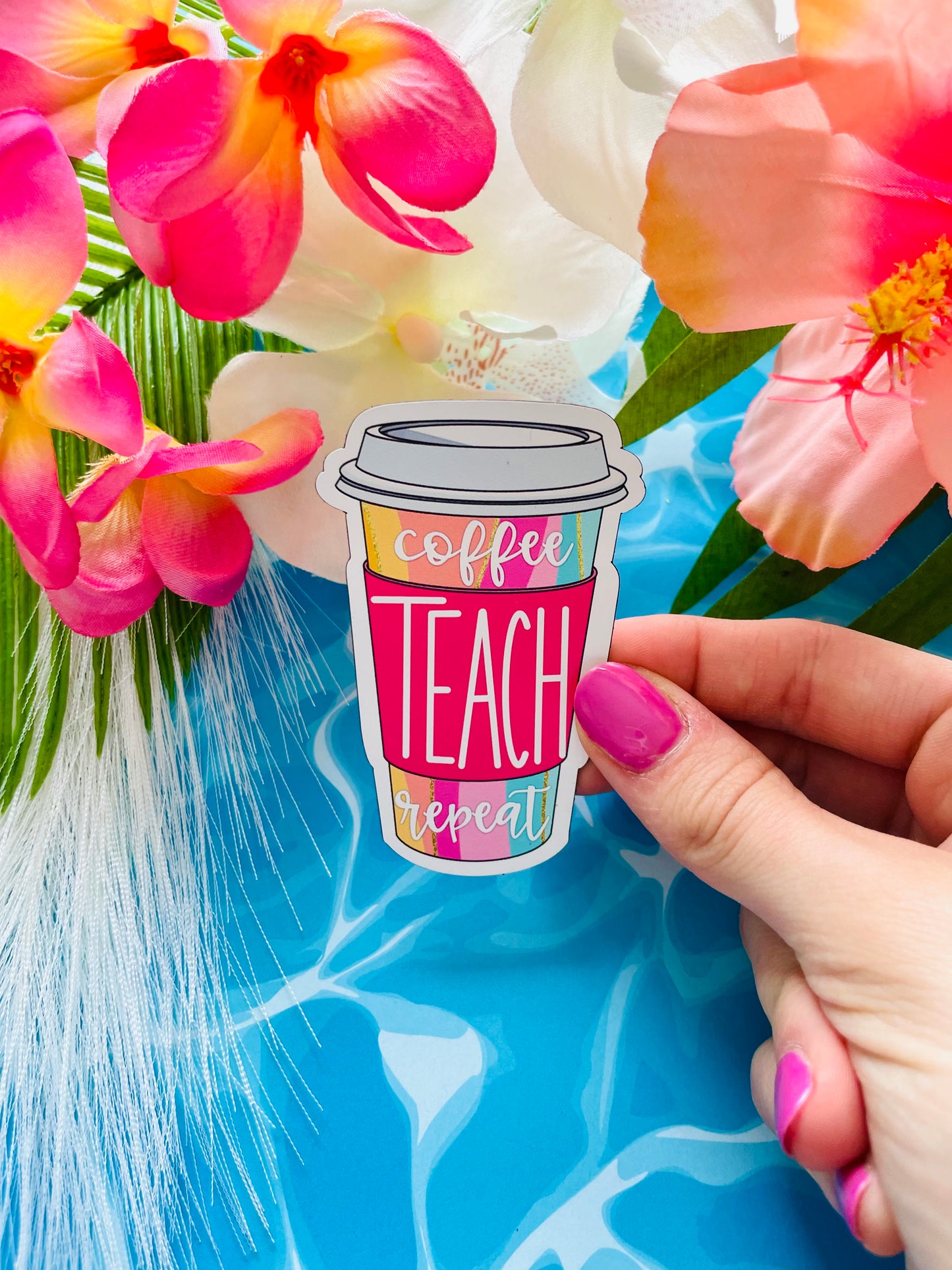 Coffee Teach Repeat Cup MAGNET