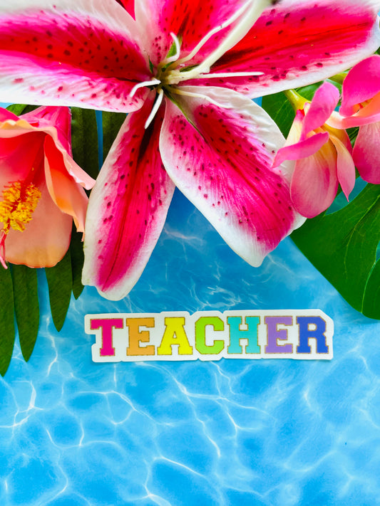 Varsity Collection TEACHER Matte Finish 4.5" Sticker