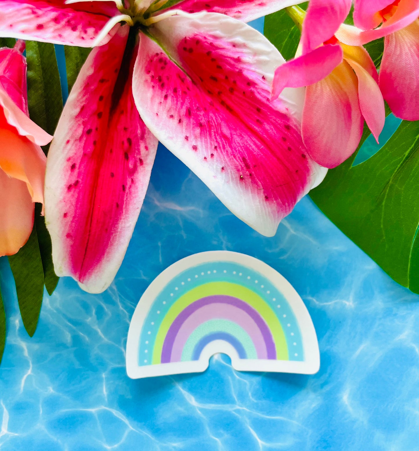 Blue Hawaiian Punch Rainbow MATTE Finish Sticker