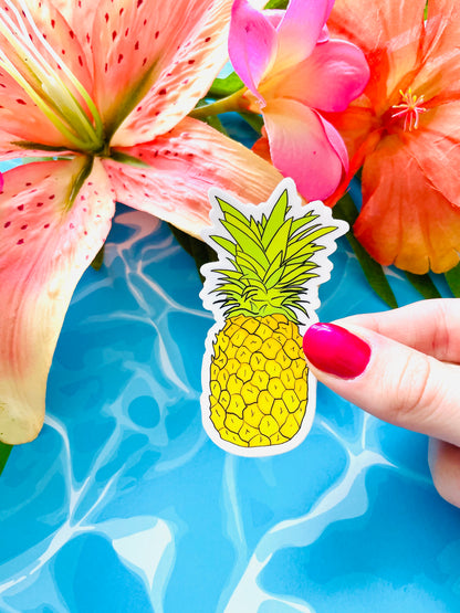 Tropical Golden Pineapple MATTE Finish Sticker