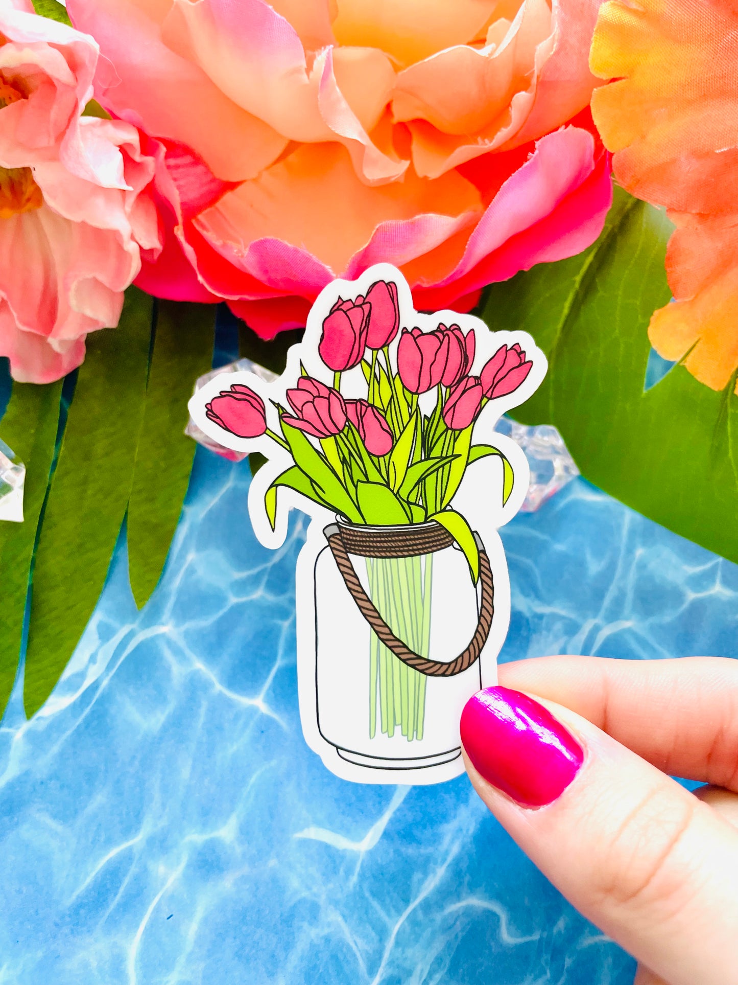 Coral Tulip MATTE Finish Sticker