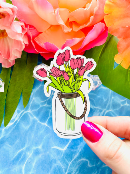 Coral Tulip MATTE Finish Sticker