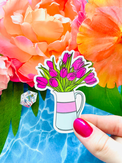 Pink Tulip MATTE Finish Sticker