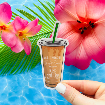 Iced Coffee & Taylor Swift MATTE Finish Sticker