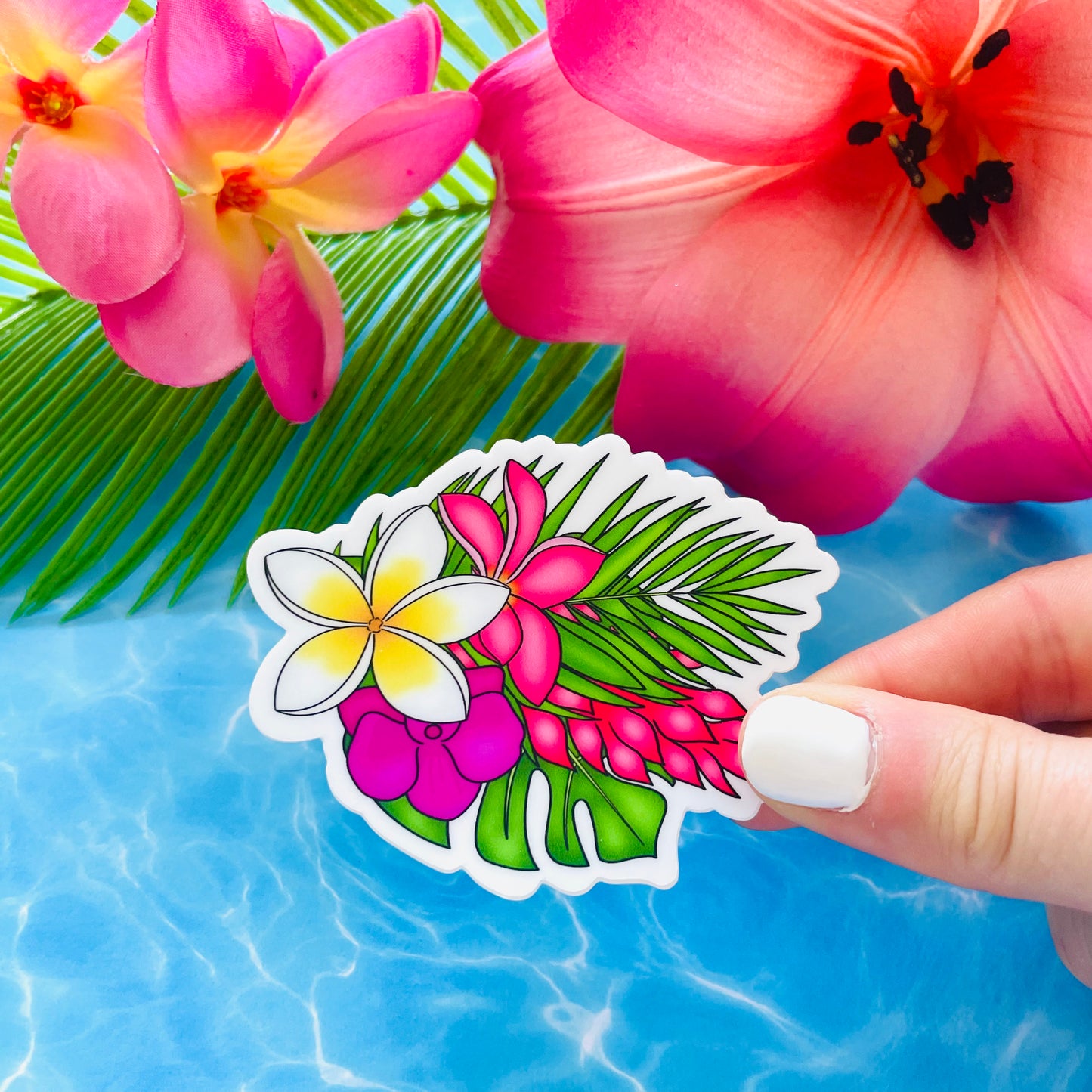 Tropical Bouquet MATTE Finish Sticker