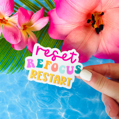 Reset Refocus Restart MATTE Finish Sticker