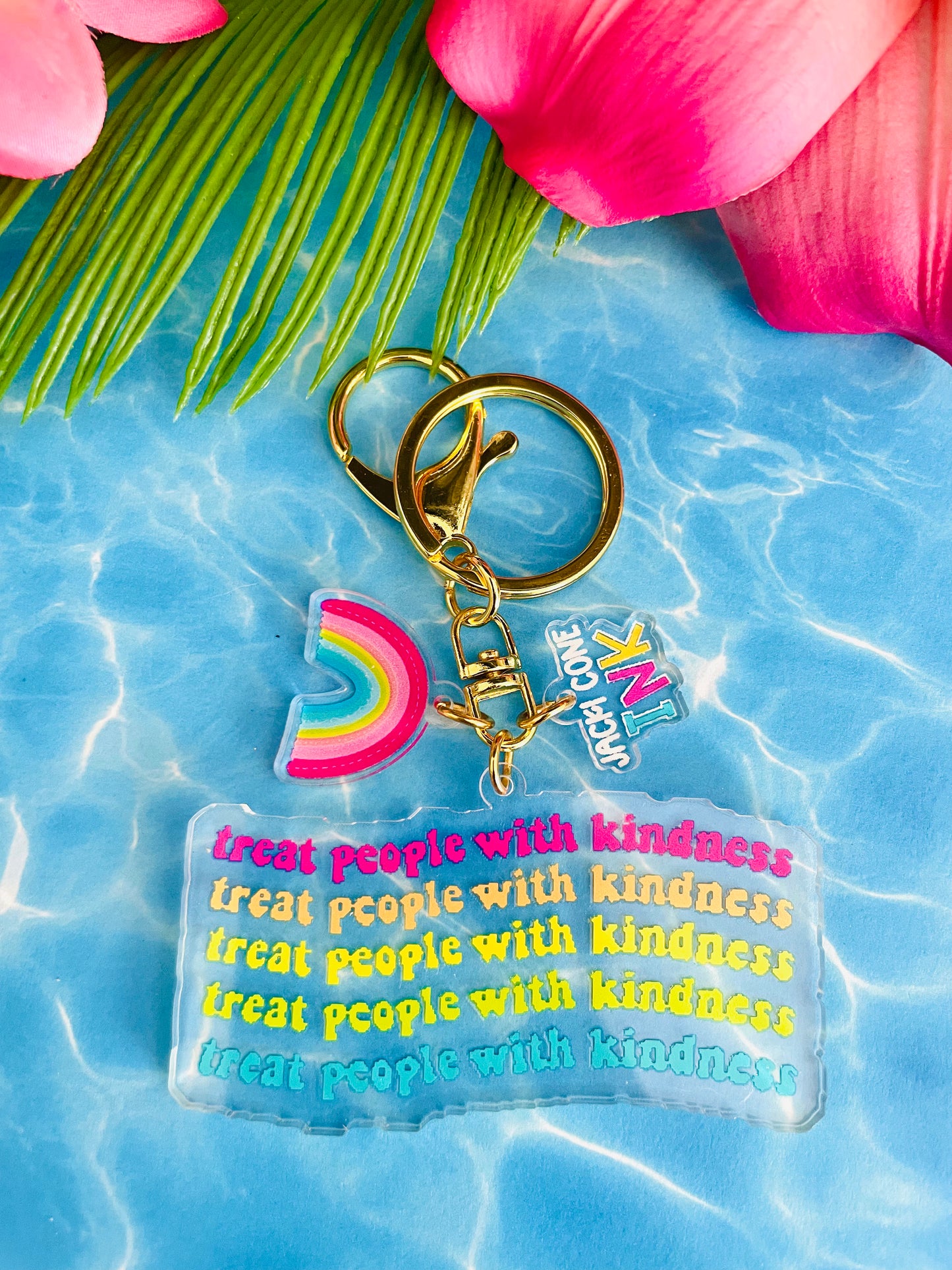 Treat People With Kindness LUX Acrylic 3 Charm Keychain