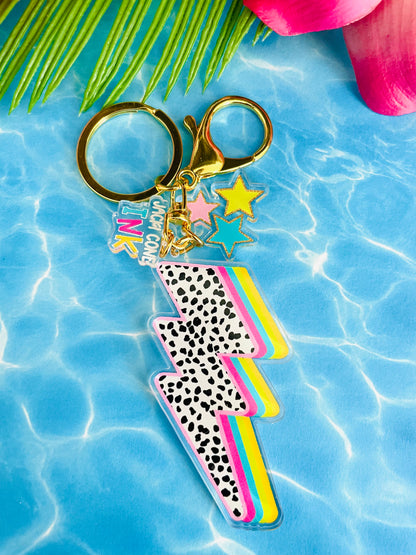 Lightening Bolt LUX Acrylic 3 Charm Keychain