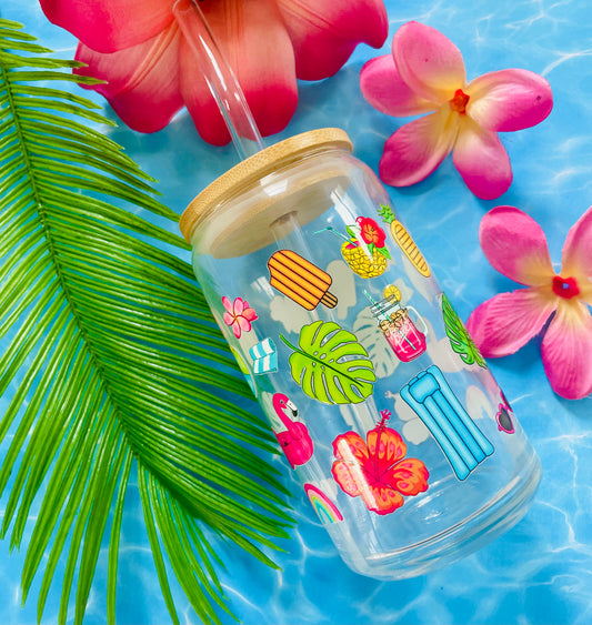 Summer Vibes Glass Can