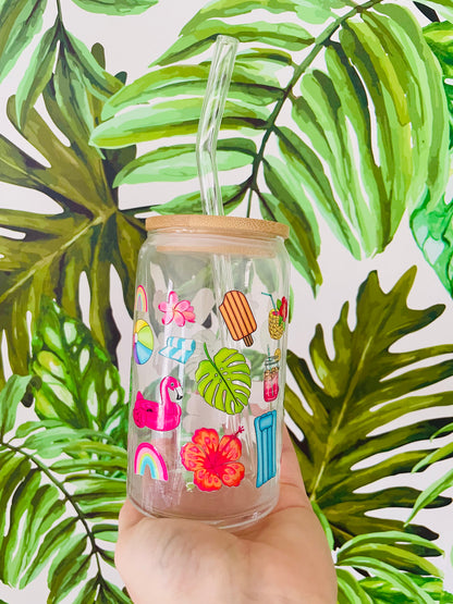 Summer Vibes Glass Can