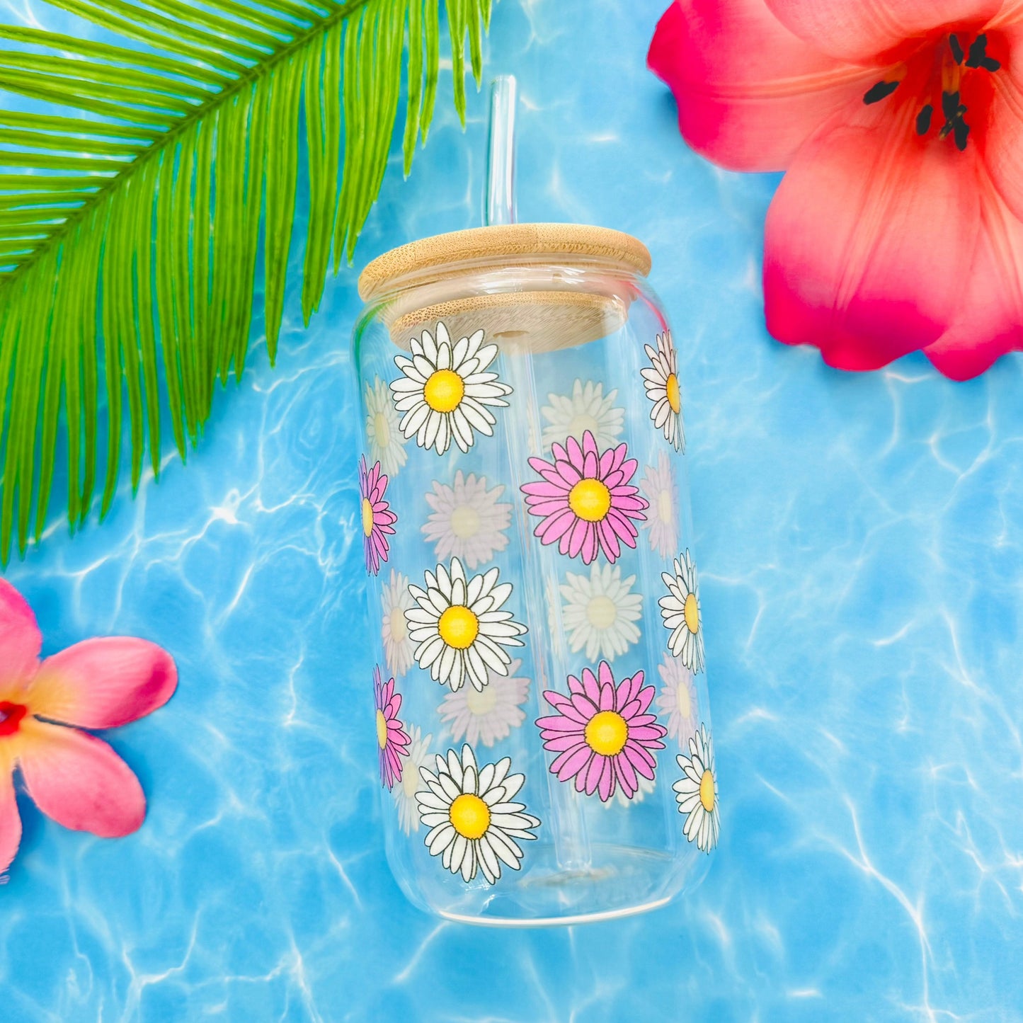 Delightful Daisies Glass Can