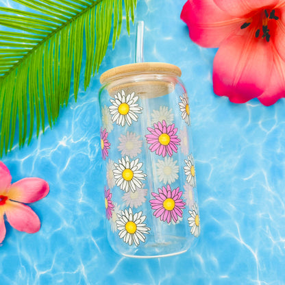 Delightful Daisies Glass Can