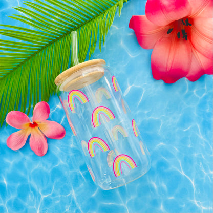 Retro Rainbow Glass Can