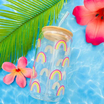 Retro Rainbow Glass Can