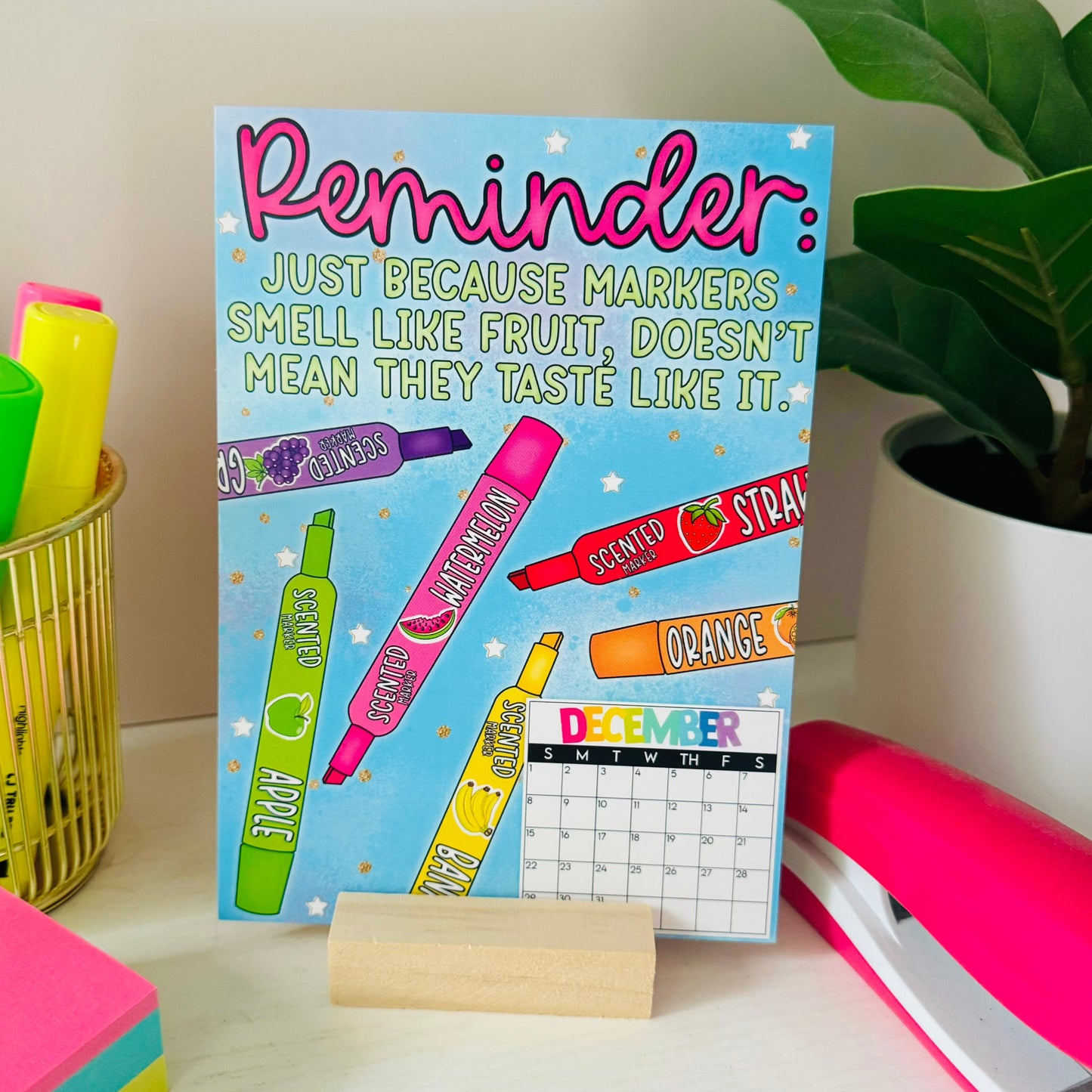 "Please Don't Lick the Desk" 2024-2025 Teacher Desk Calendar