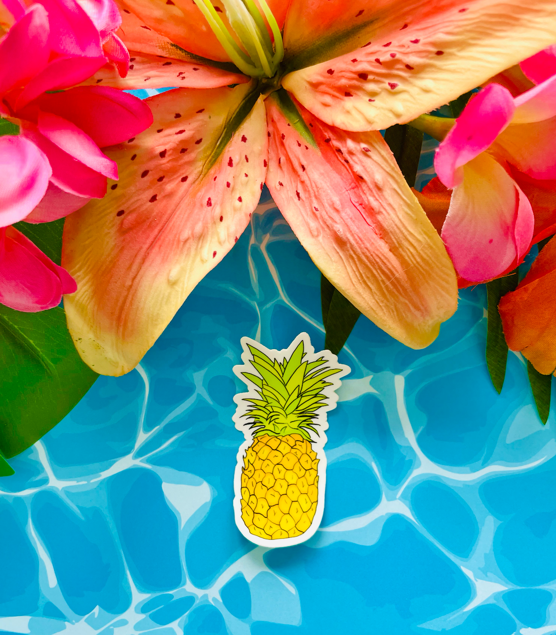 Tropical Golden Pineapple MATTE Finish Sticker