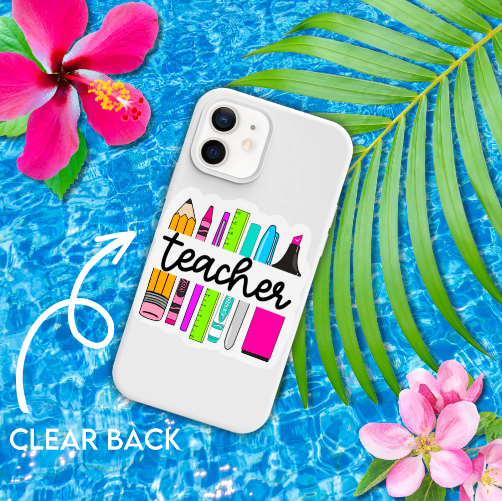 Teacher Supplies CLEAR Backed Matte Finish Sticker