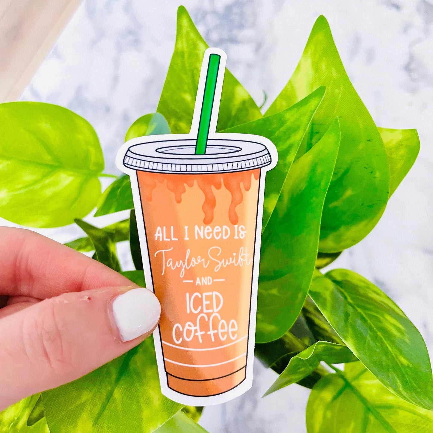 Iced Coffee & Taylor Swift MATTE Finish Sticker