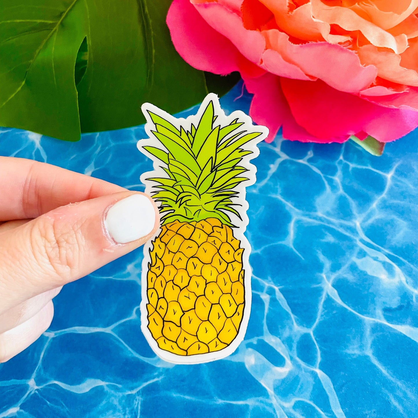 Tropical Golden Pineapple MATTE Finish Sticker