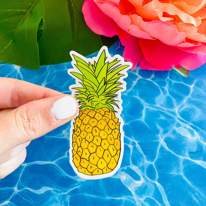 Tropical Golden Pineapple MATTE Finish Sticker