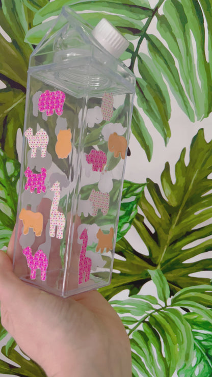 Frosted Animal Milk n' Cookies Carton Water Bottle