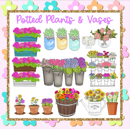 150 + Piece Spring Clipart Kit PLUS 29 Exclusive Wallpapers