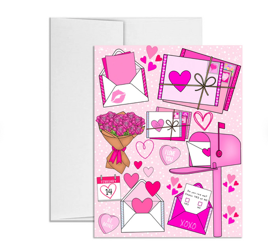 Bright & Valentine-y Signature Valentine GLOSSY Greeting Card