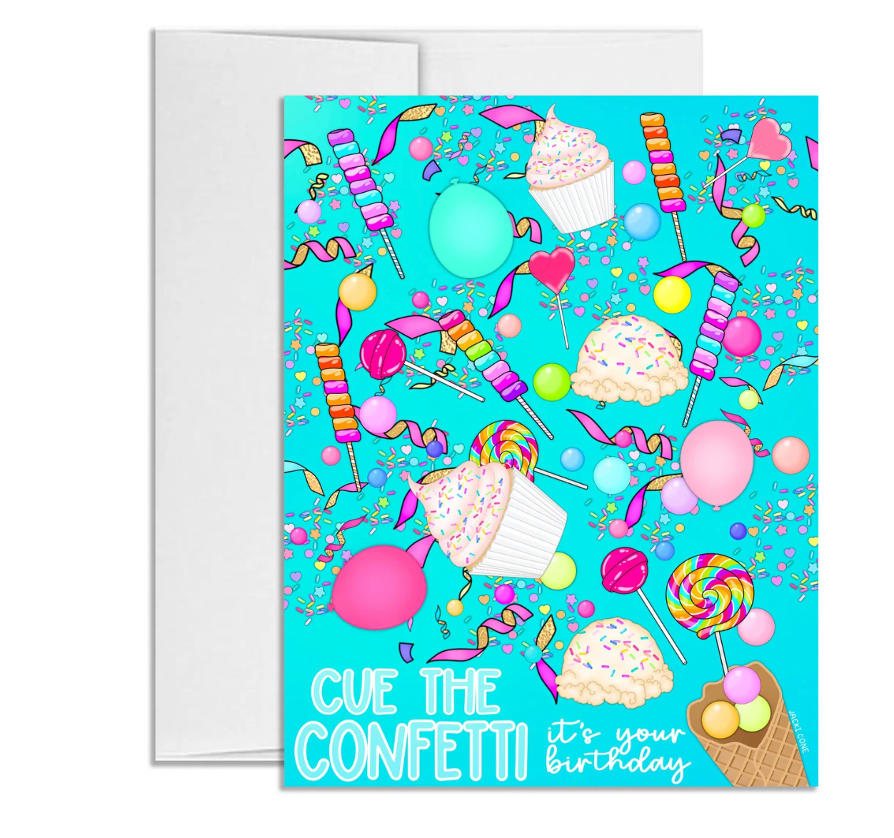 Cue the Confetti! It's Your Birthday GLOSSY Greeting Card