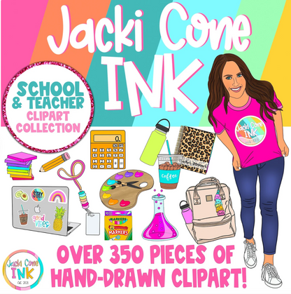 350+ Piece Teacher & School Themed CLIPART Kit