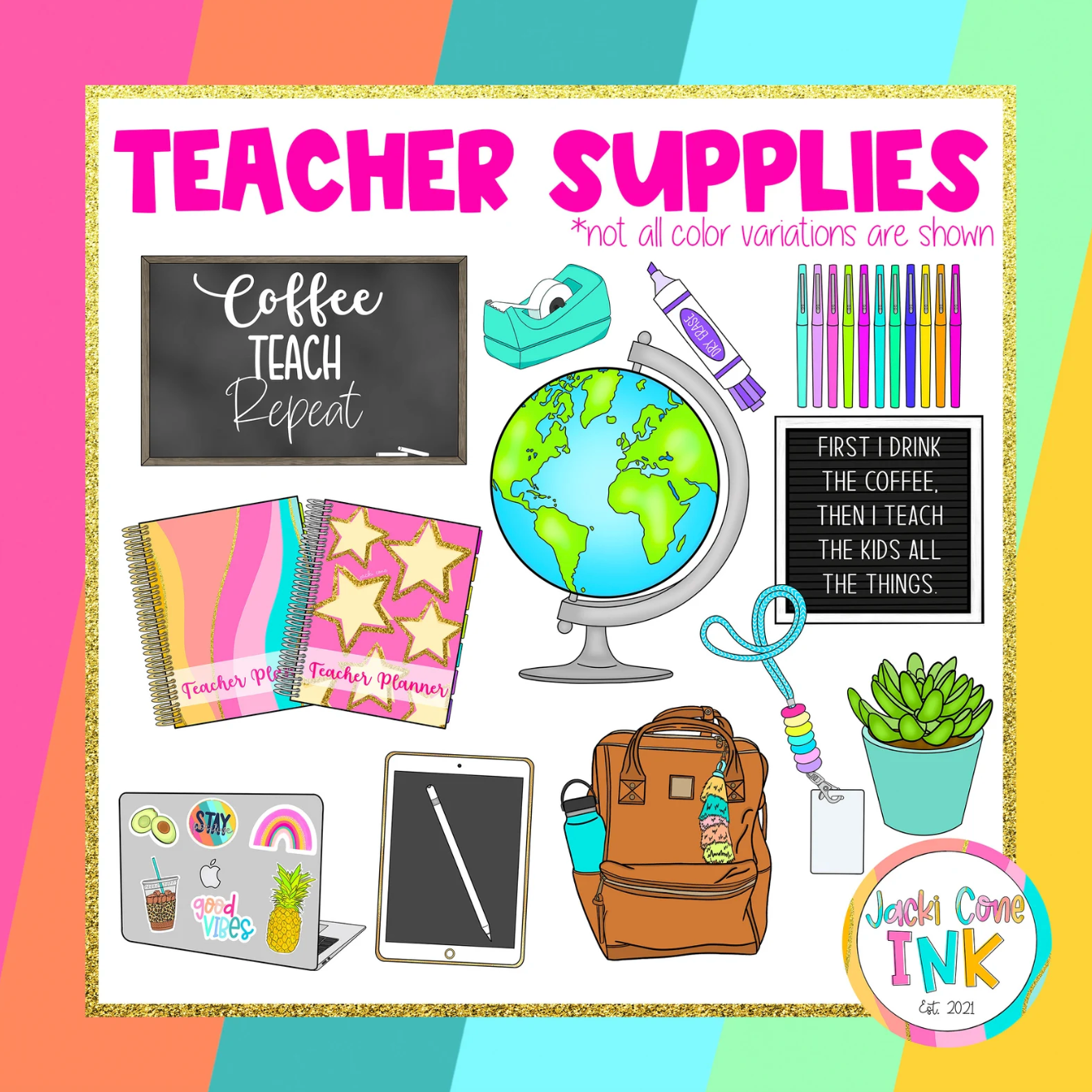 350+ Piece Teacher & School Themed CLIPART Kit