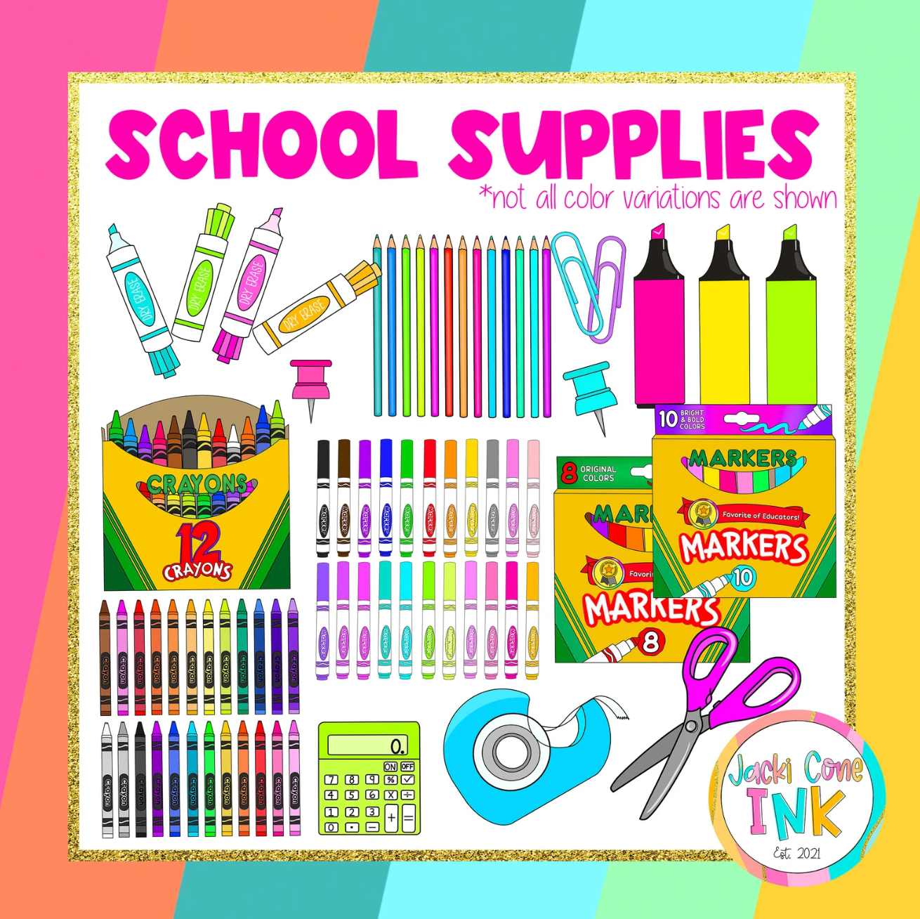 350+ Piece Teacher & School Themed CLIPART Kit