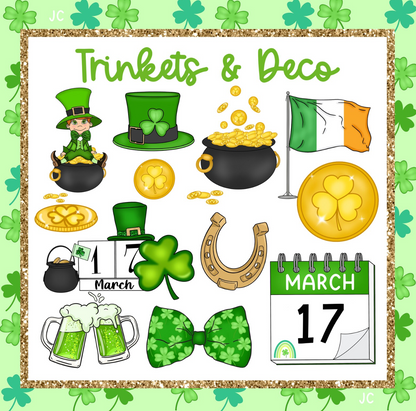 40 + Piece St. Patrick's Day Clipart Kit PLUS 6 Wallpapers