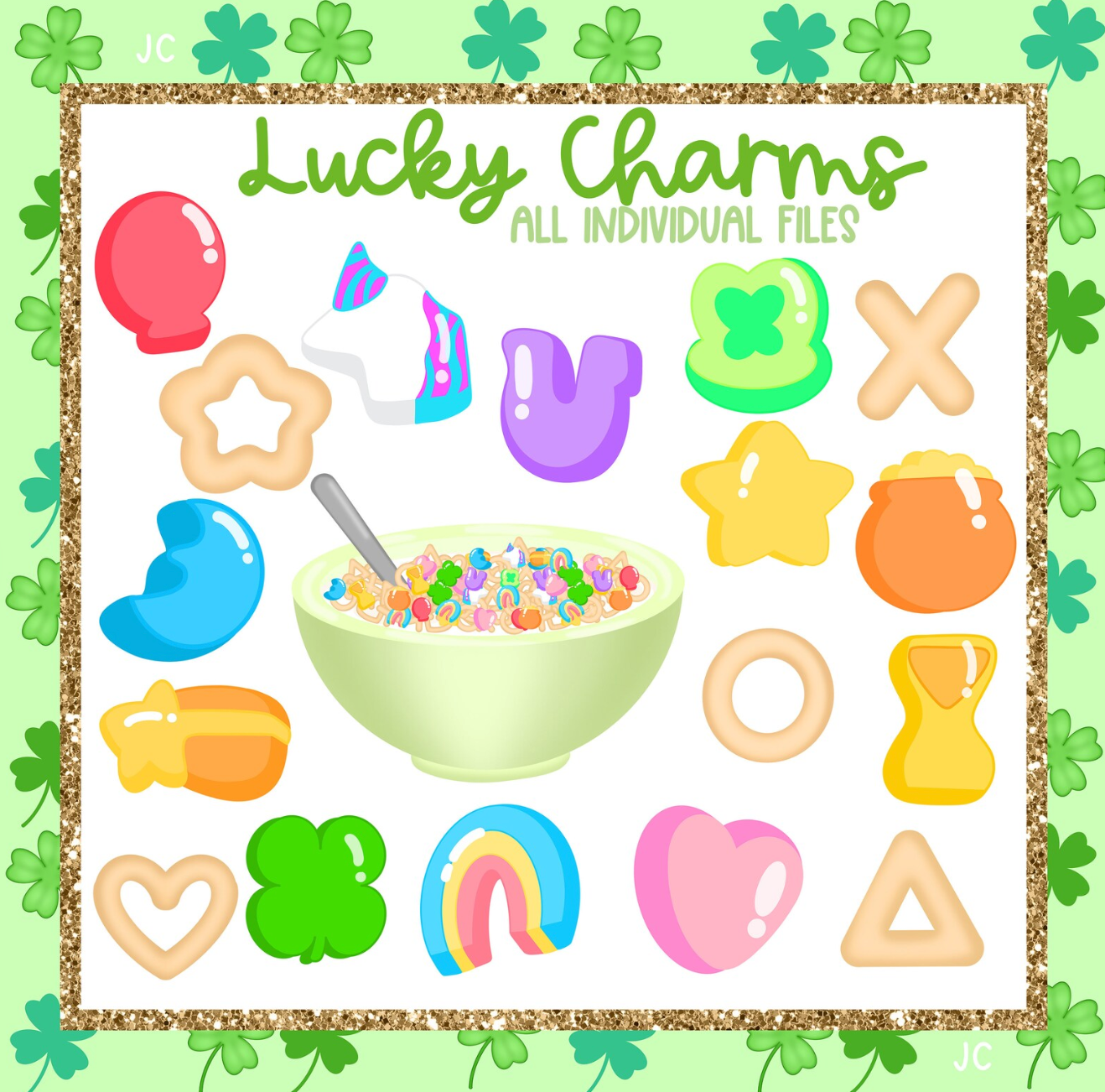 40 + Piece St. Patrick's Day Clipart Kit PLUS 6 Wallpapers