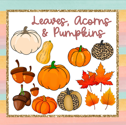 50+ Fall Essentials CLIPART Kit PLUS 7 Digital Wallpapers