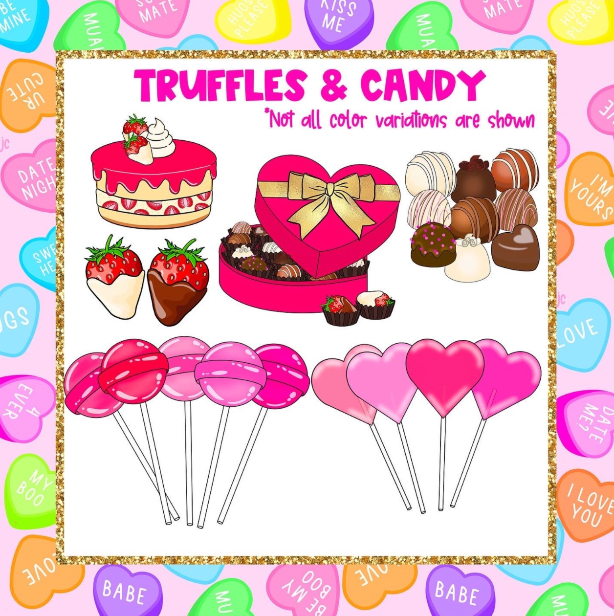 70+ Piece Valentine's Day Themed CLIPART Kit PLUS 4 Wallpapers