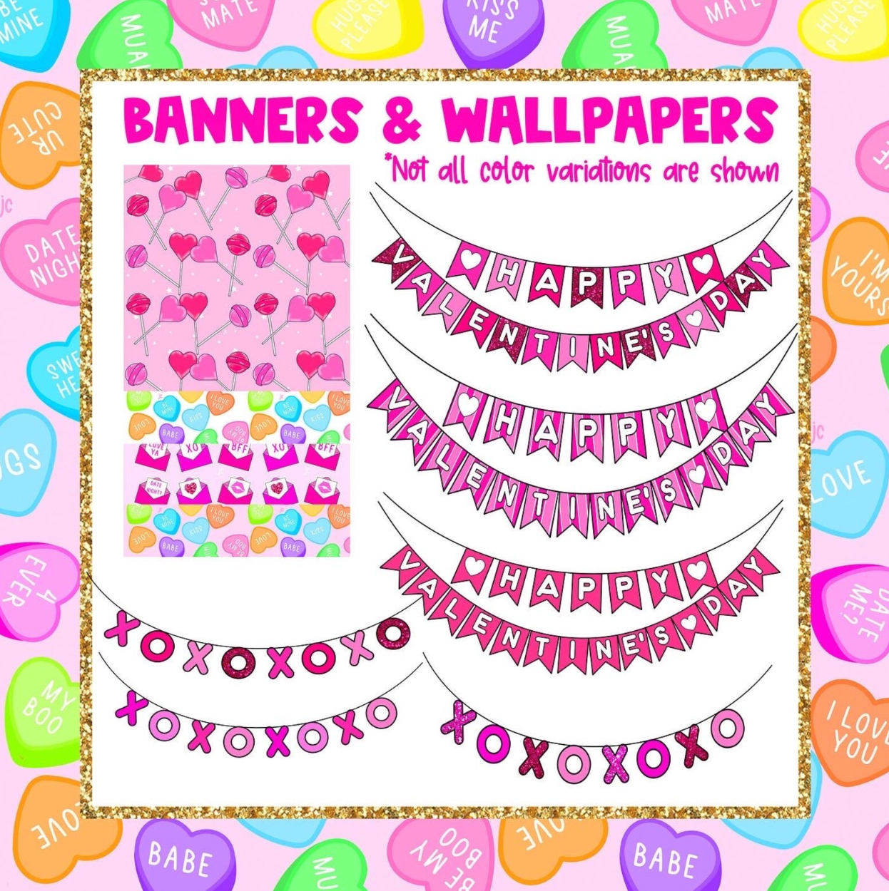 70+ Piece Valentine's Day Themed CLIPART Kit PLUS 4 Wallpapers