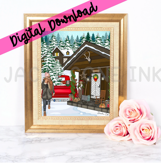 DIGITAL DOWNLOAD Around the World Collection: Snowy in Sweden (Instant Printable Illustration)