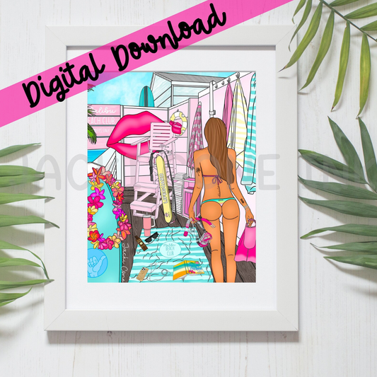 DIGITAL DOWNLOAD Around the World Collection: Snorkeling in SoCal (Instant Printable Illustration)