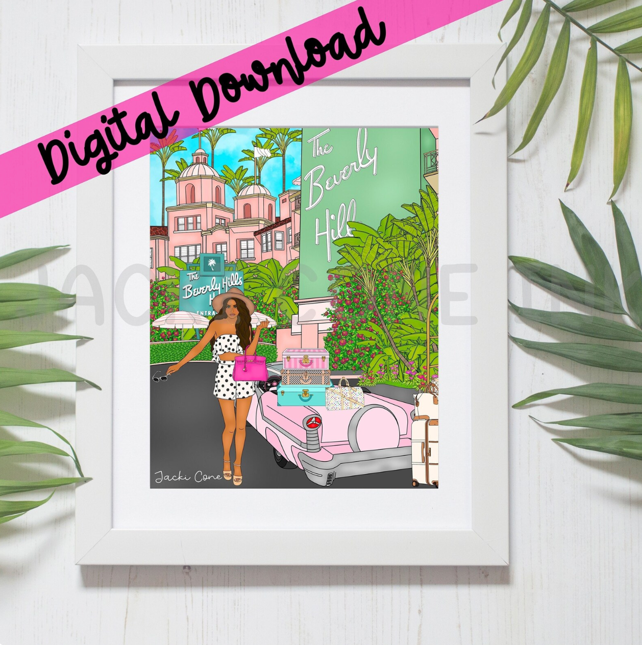 DIGITAL DOWNLOAD Around the World Collection: Heels in the Hills (Instant Printable Illustration)